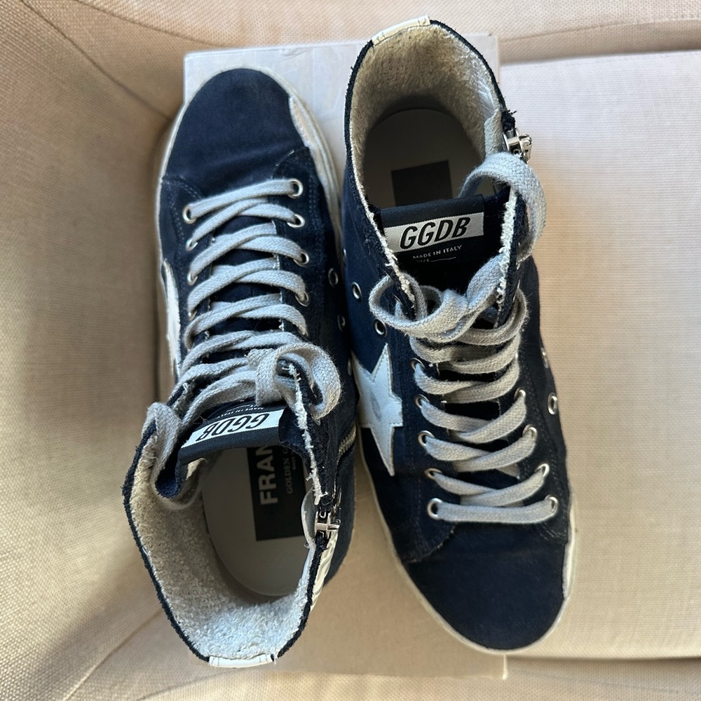 Golden Goose Francy suede high-top sneakers Navy Size 38 - Picture 4 of 9